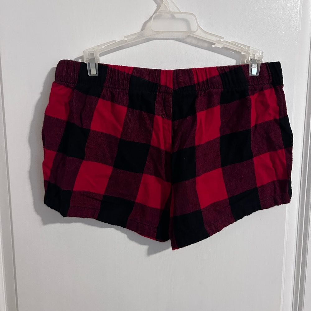 Old Navy Red and Black Plaid PJ Shorts - Picture 2 of 3